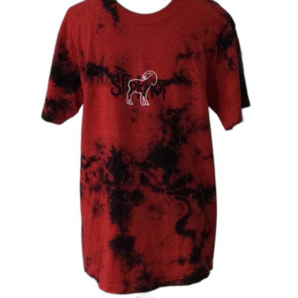Slipknot T-Shirt Men’s Size Medium Color Red Black Rock Band Tie Dyed Graphic - Picture 1 of 10